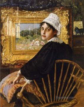 Un estudio también conocido como la esposa del artista William Merritt Chase Pinturas al óleo